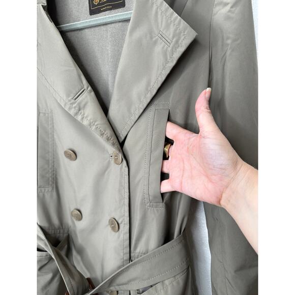 Loro Piana Storm System Khaki Button Front Belted Trench Coat 38 / 6 - Picture 5 of 13